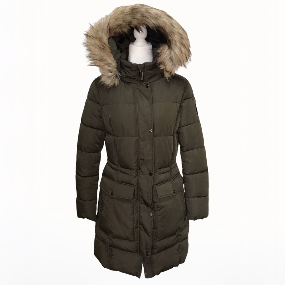 DKNY Faux-Fur Trim Hooded Women’s Parka/Coat - S - Picture 12 of 17